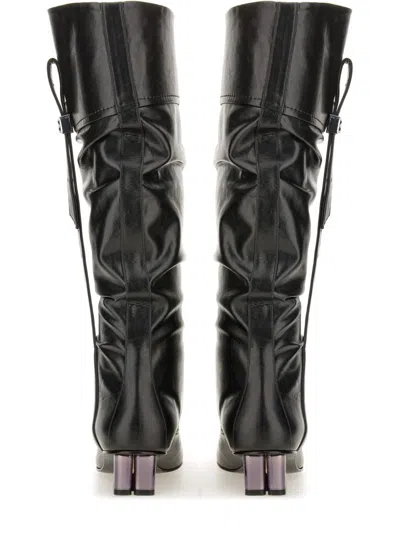 Ganni Black Polyurethane Boots In Black