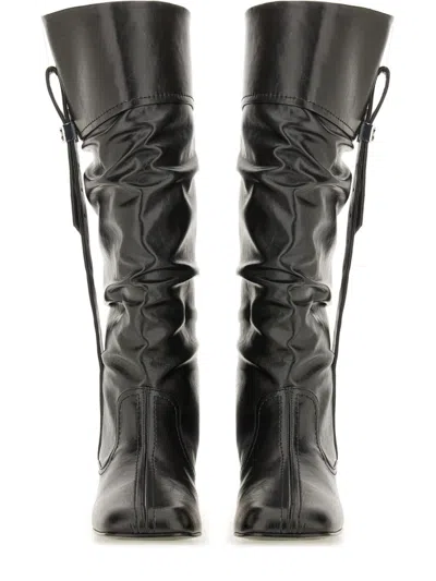 Ganni Black Polyurethane Boots In Black