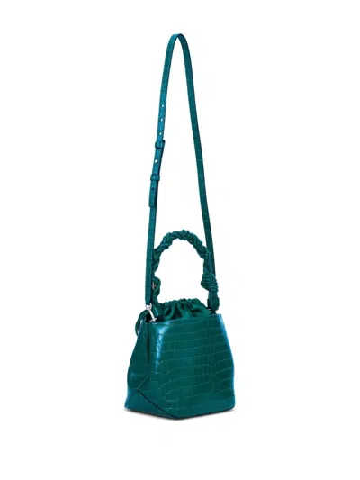 Ganni Womens Pineneedle Croco Bou Leather-blend Bucket Bag