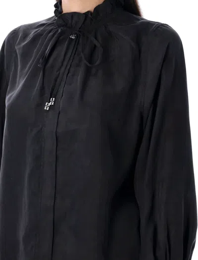 Ganni Shirt In Black Polyamide Polyester In Black