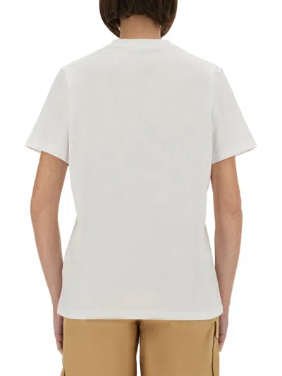 Ganni Women White Crewneck T-shirt With Maxi Logo On The Front In Cotton Woman