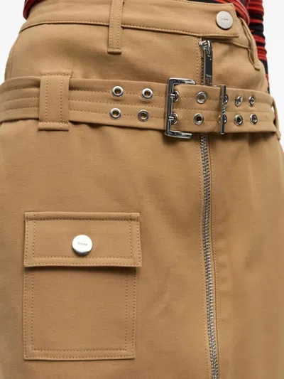 Ganni Camel-colored Cotton Utilitarian Midi Skirt