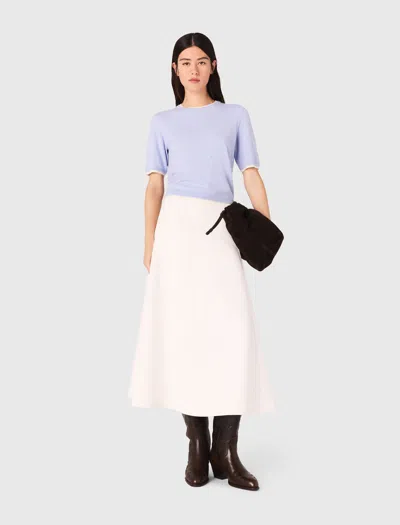 Maje Wool Short Sleeve Sweater In White