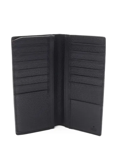 Pre-owned Gucci 00's Gg Marmont Leather Card Holder In Black