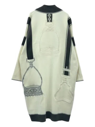 Pre-owned Hermes 2010s Embroidered Cardigan In Neutral