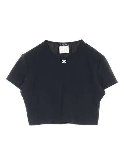 Pre-owned Chanel 1986-1988 Coco-mark T-shirt In Black