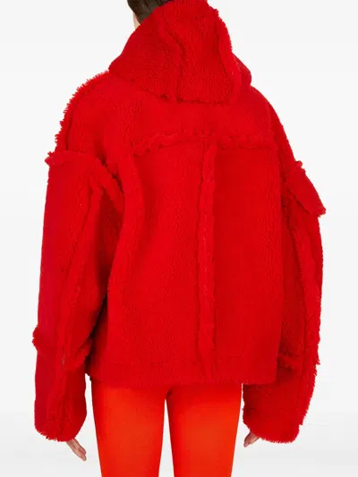 Alyx Hooded Shearling Jacket In Red