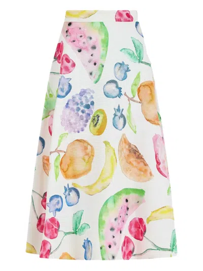 Rosie Assoulin Fruit-print Midi Skirt In Multi