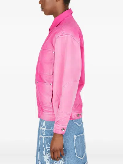 Lourdes Zip-front Long-sleeves Jacket In Pink