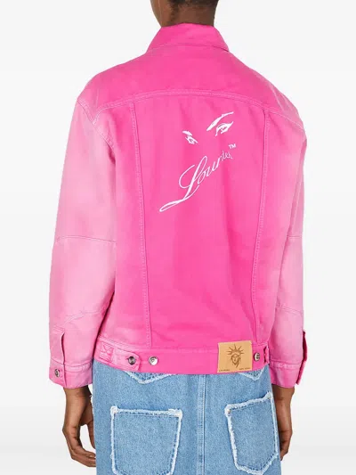 Lourdes Zip-front Long-sleeves Jacket In Pink