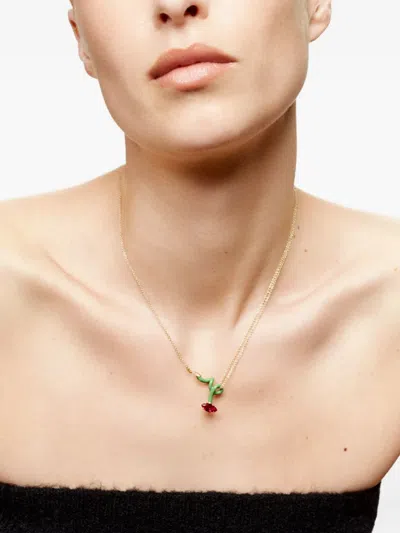 Bea Bongiasca Sterling-silver Vine Curl Corundum Necklace In Gold