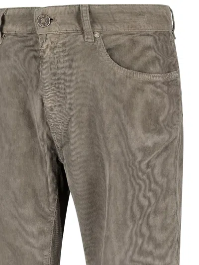 Pt Torino Corduroy Trousers In Gray