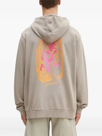 Gramicci Graphic-print Hoodie In Neutral
