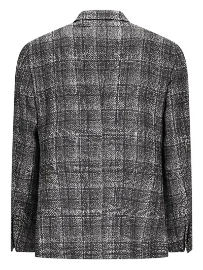 Tagliatore Checked-pattern Two-button Blazer In Gray