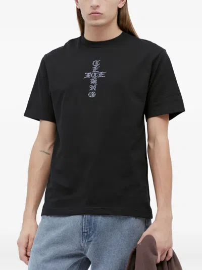 Ice & Techno Cross Logo Print T-shirt In Black
