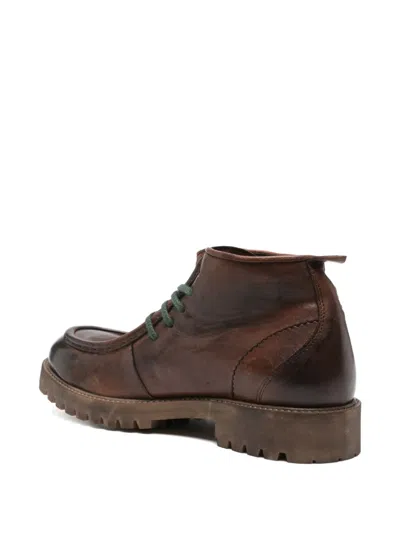 Leqarant Lace-up Leather Boots In Brown