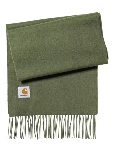 Carhartt Fringed Wool Scarf In Green
