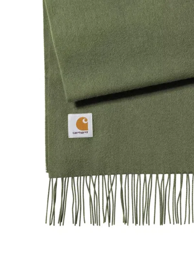 Carhartt Fringed Wool Scarf In Green