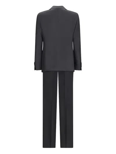 Tagliatore Wool-blend Single-breasted Suit In Black