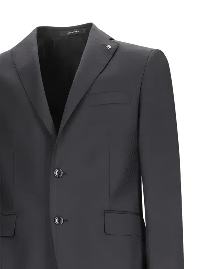 Tagliatore Wool-blend Single-breasted Suit In Black