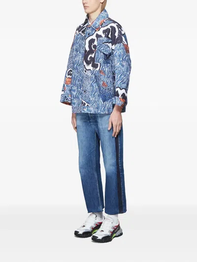 Garbage Tv Graffiti-print Canvas Jacket In Multi