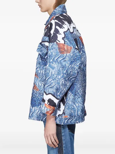 Garbage Tv Graffiti-print Canvas Jacket In Multi