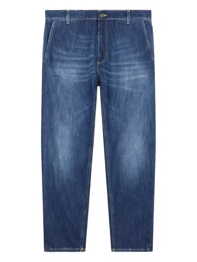 Dondup Logo-detail Regular Jeans In Blue