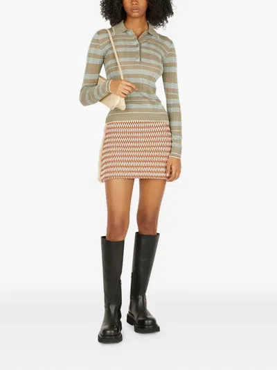 Durazzi Milano Fringed Mini Skirt In Orange