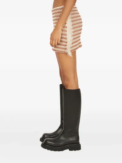 Durazzi Milano Fringed Mini Skirt In Orange