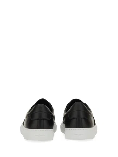 Givenchy Calfskin Leather Sneakers With Printed Logo And Contrasting Sole In Black
