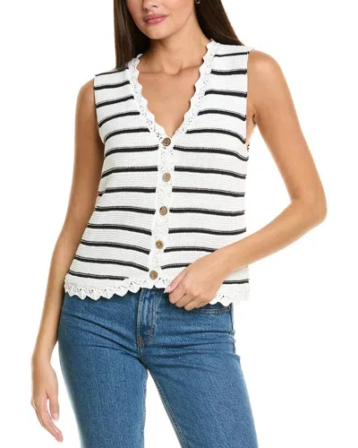 Celestine Sei Scallop Trim Vest In White