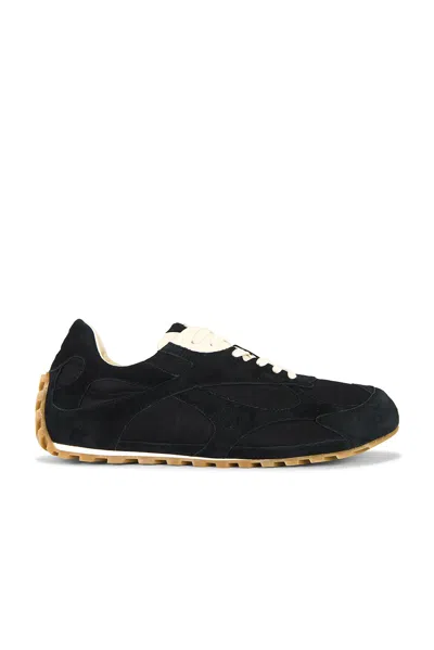 Bottega Veneta Orbit Leather-trimmed Suede And Shell Sneakers In Black