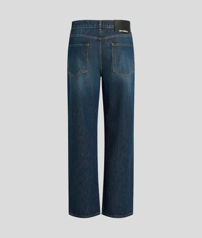 Karl Lagerfeld Monogram Gerade Geschnittene Jeans In Blue