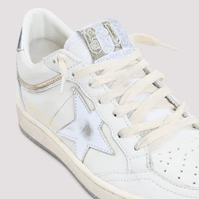 Golden Goose Ball Star Sneakers In Vintage Effect Leather With Silver Star And Heel Tab