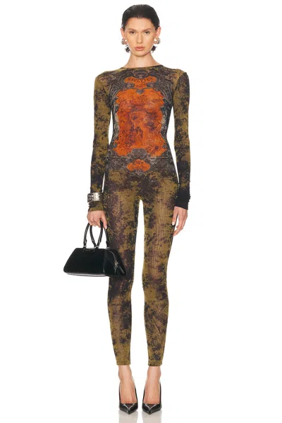 Jean Paul Gaultier M?daillon Mesh Printed Catsuit