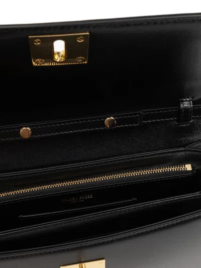 Golden Goose Gioia Bag In Black Palmellato Leather With Gold Details