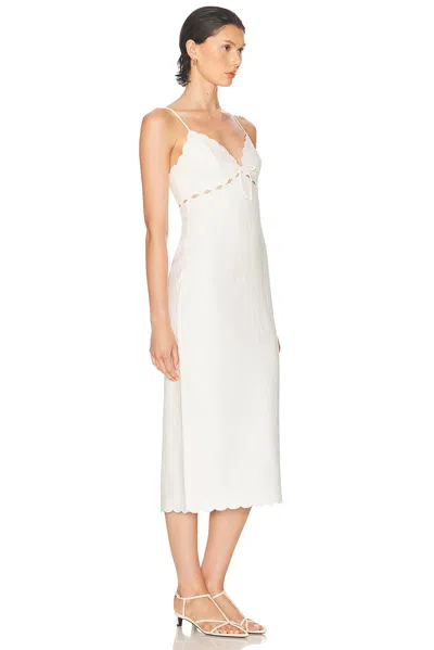 Loveshackfancy Sydelle Cutout Midi Dress In White