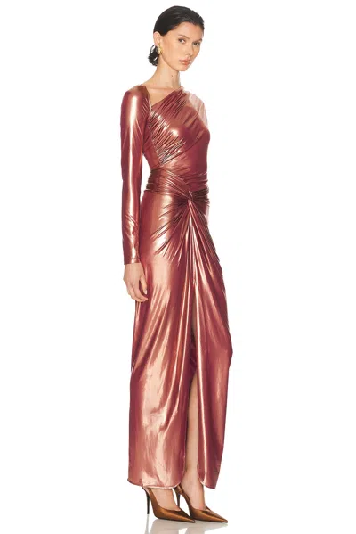 Lapointe Coated Jersey Asymmetric Draped Sarong Dress