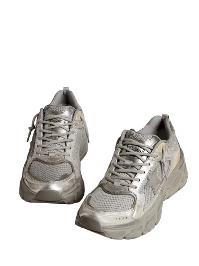 Golden Goose Laminated Leather Suede And Net Sneakers