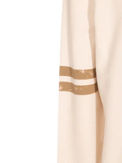 Golden Goose Ivory Cotton Sweatshirt With Contrasting Logo In Gray