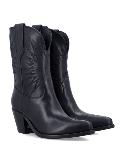 Golden Goose Deluxe Brand Low Wish Star Pointed-toe Boots In Black