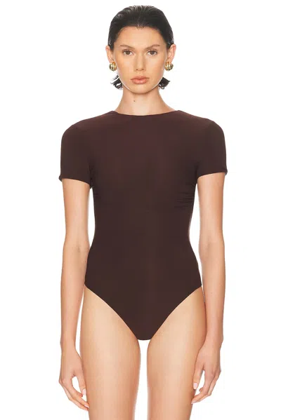 Ronny Kobo Rae Bodysuit In Brown