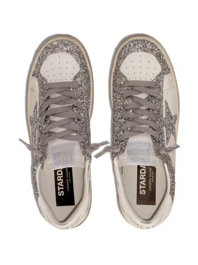 Golden Goose Deluxe Brand Stardan Glitter Lace-up Sneakers In White