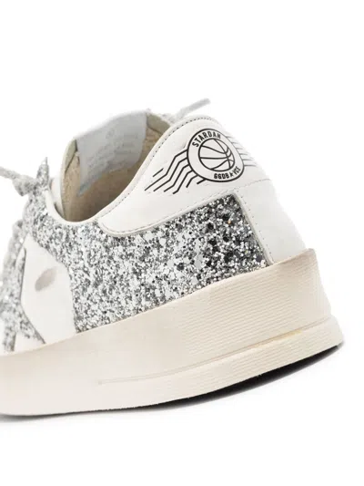 Golden Goose Deluxe Brand Stardan Glitter Lace-up Sneakers In White