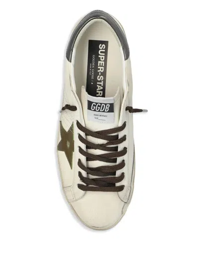 Golden Goose Super-star Sneakers With Lizard Effect Star And Grey Heel Tab