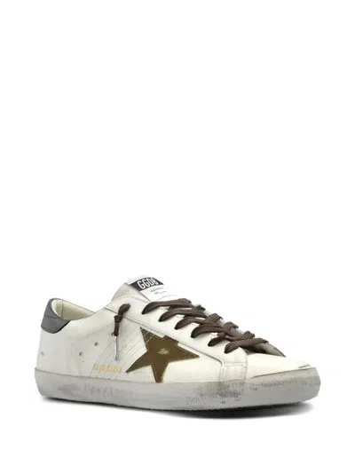 Golden Goose Super-star Sneakers With Lizard Effect Star And Grey Heel Tab