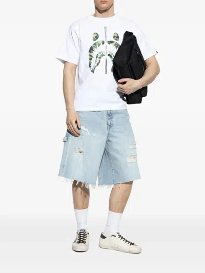 Golden Goose Super-star Sneakers With Lizard Effect Star And Grey Heel Tab