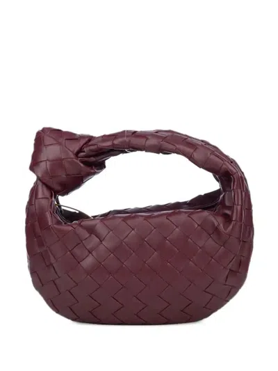 Bottega Veneta Women Burgundy Nappa Leather Mini Jodie Handbag