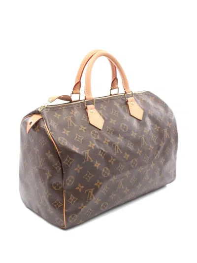 Pre-owned Louis Vuitton 2012 Speedy 35 Monogram Tote Bag In Brown