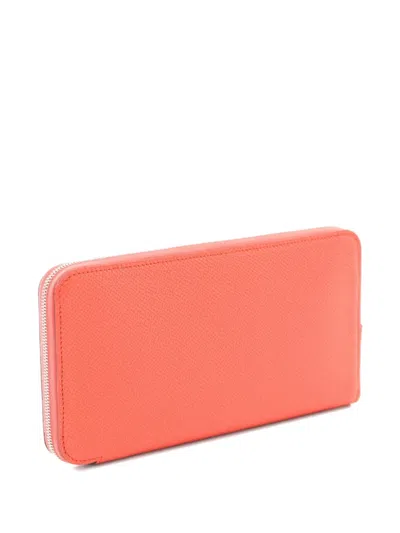 Pre-owned Hermes 2022 Azap Long Zipper Wallet In Pink